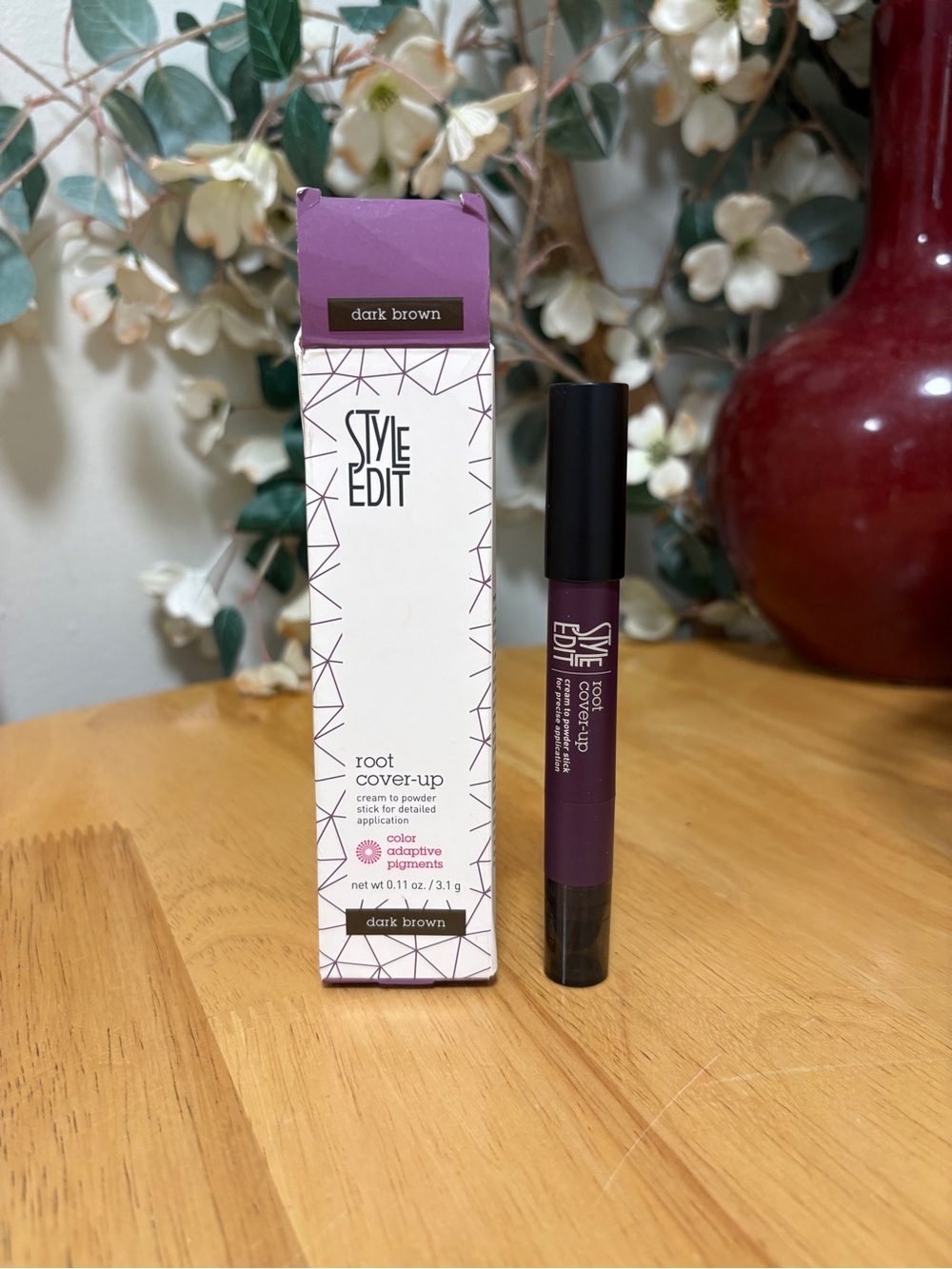 Style Edit Root Cover Up,Cream to Powder Stick DARK BROWN, full Sz 0.12oz, BNIB